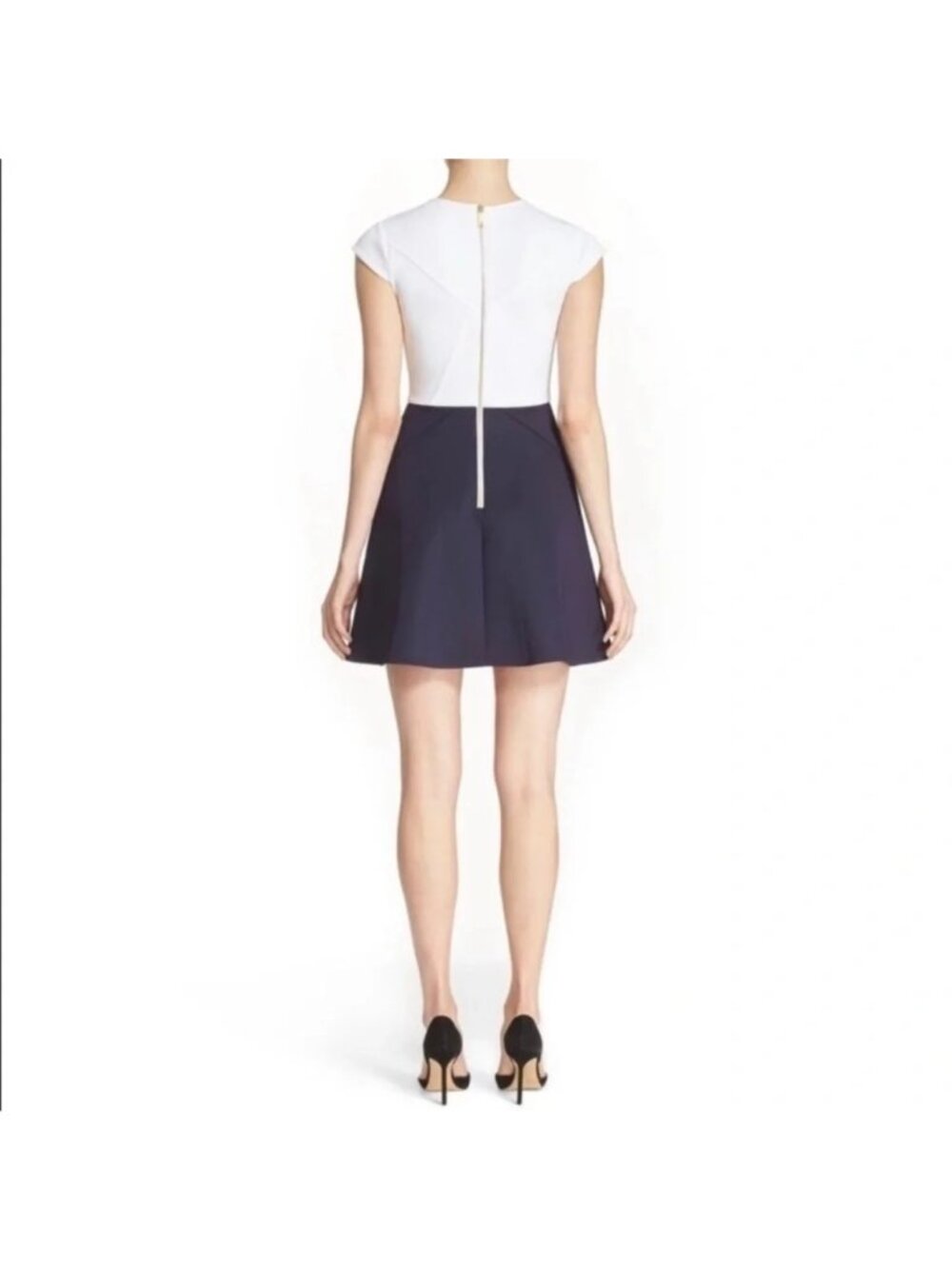 TED BAKER Colorblock Sleeveless Skater Dress 8 EUC - Picture 3 of 12